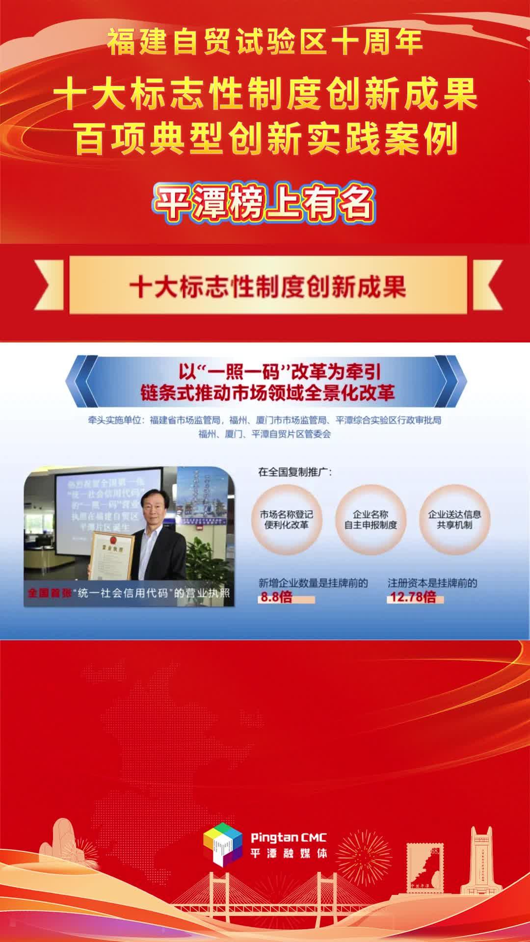 平潭自貿片區制度創新結碩果